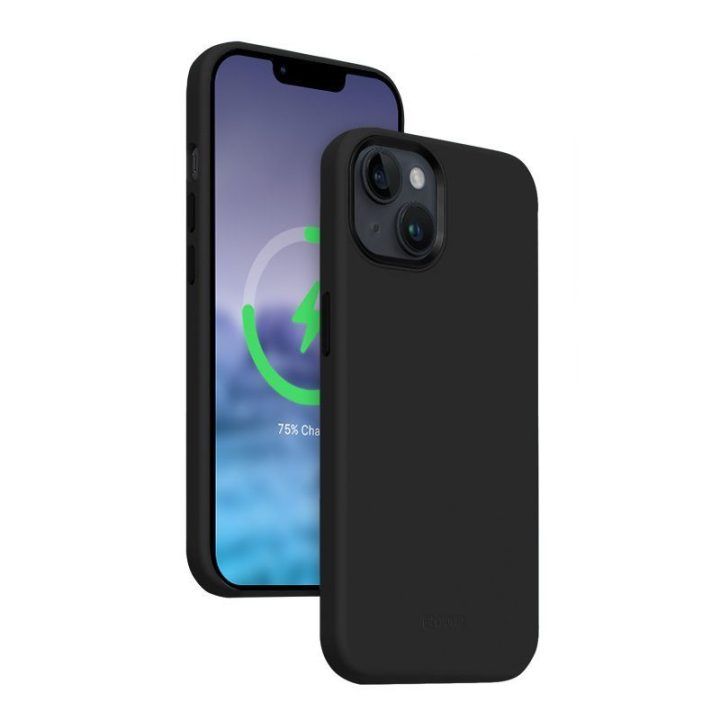 Dėklas iPhone 15 Plus, juodas, Crong Color Cover LUX Magnetic
