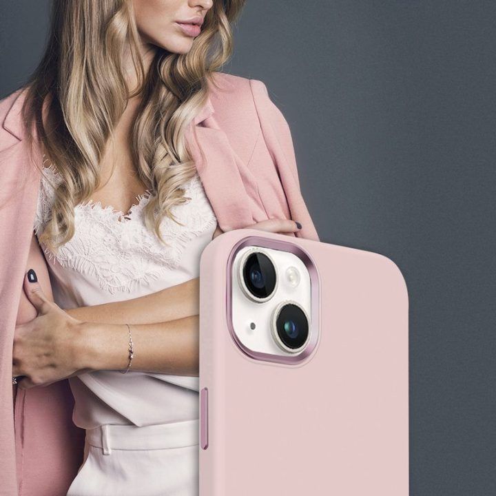 Rožinis „Crong Color Cover LUX Magnetic“ dėklas iPhone 15 Plus