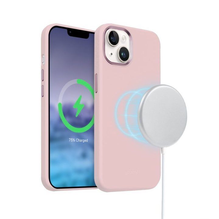 Rožinis „Crong Color Cover LUX Magnetic“ dėklas iPhone 15 Plus