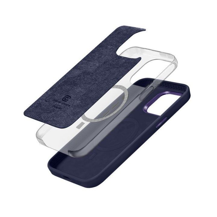 Dėklas iPhone 15 Pro, tamsiai mėlynas, Crong Color Cover LUX Magnetic