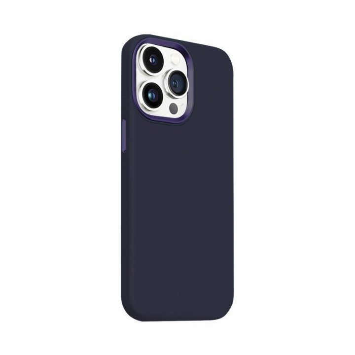 Dėklas iPhone 15 Pro, tamsiai mėlynas, Crong Color Cover LUX Magnetic