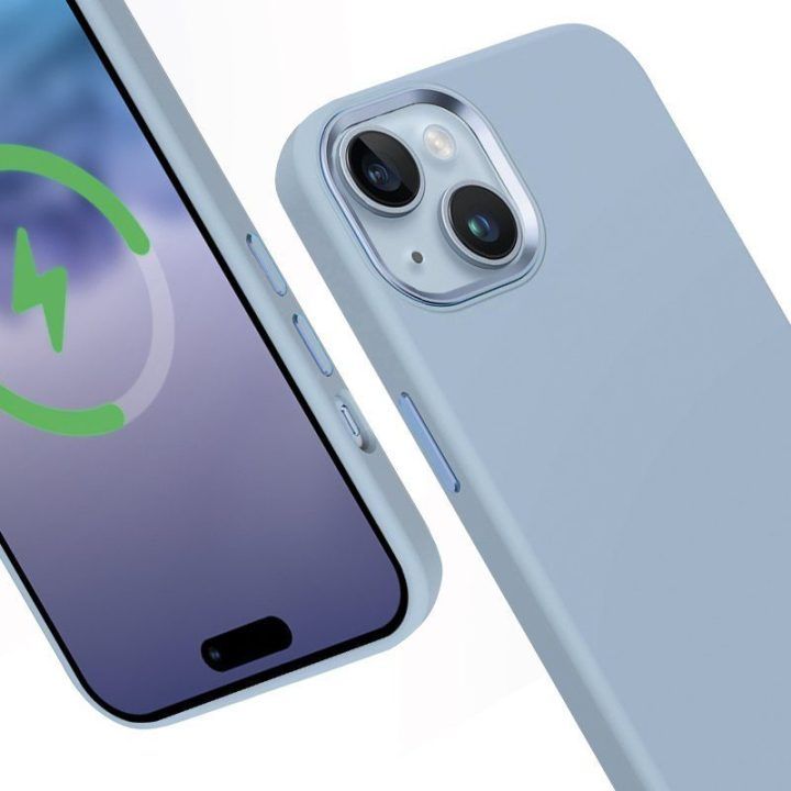 Dėklas iPhone 15 Plus Crong Color Cover LUX Magnetic, mėlynas