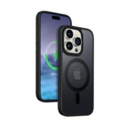 Dėklas iPhone 15 Pro Max, juodas Crong Hybrid Frost MAG