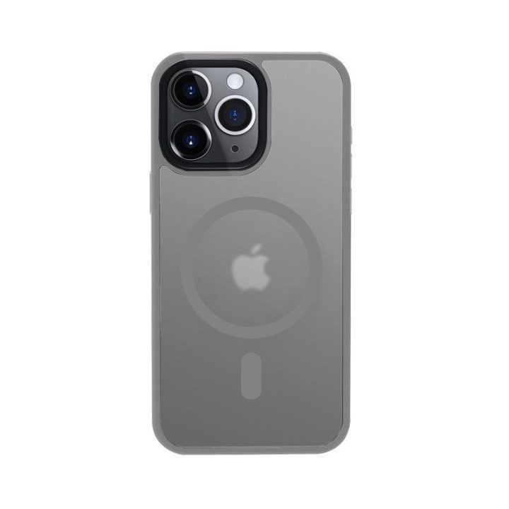 Dėklas iPhone 15 Pro Crong Hybrid Frost MAG, pilkas