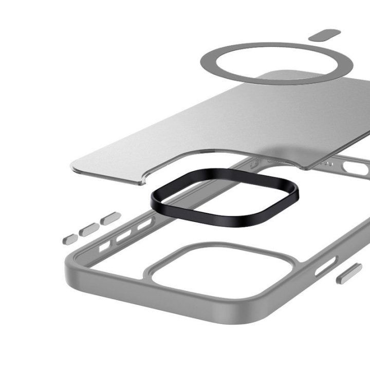 Dėklas iPhone 15 Pro Max, pilkas, Crong Hybrid Frost MAG