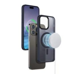Dėklas iPhone 15 Pro, tamsiai mėlynas Crong Hybrid Frost MAG