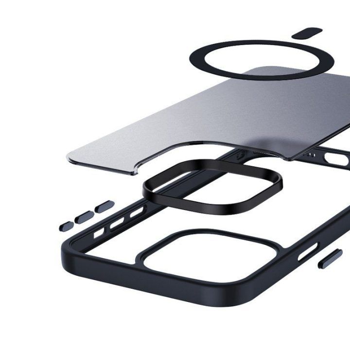 Dėklas iPhone 15 Pro, tamsiai mėlynas Crong Hybrid Frost MAG