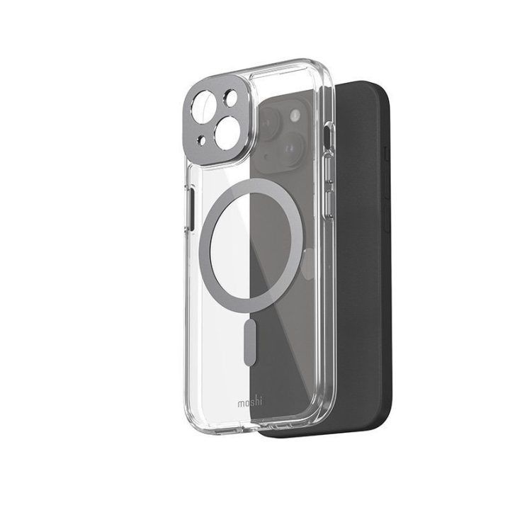 Moshi iGlaze MagSafe dėklas iPhone 15, pilkas