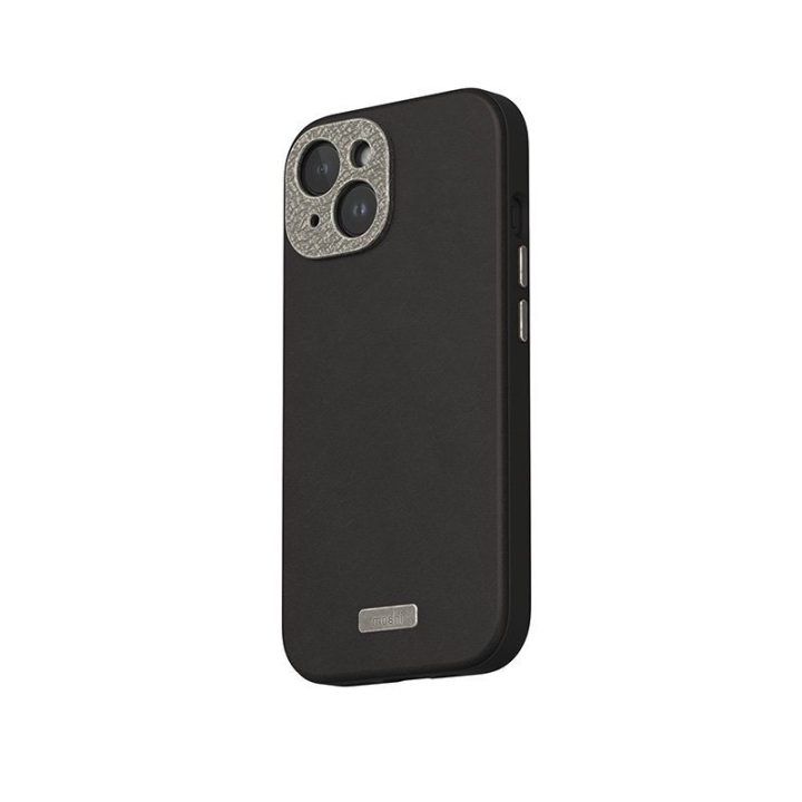 Dėklas iPhone 15 Moshi Napa su MagSafe, juodas