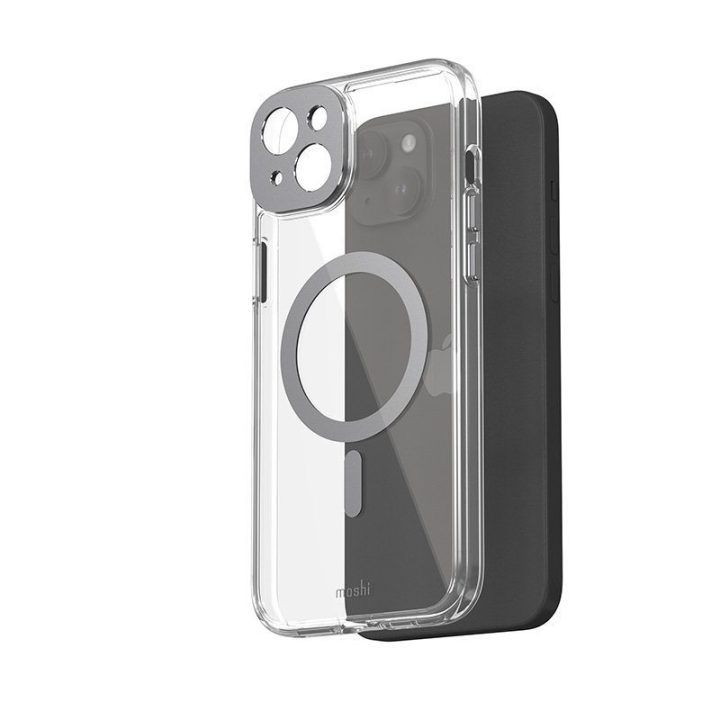 Moshi iGlaze MagSafe dėklas iPhone 15 Plus, pilkas
