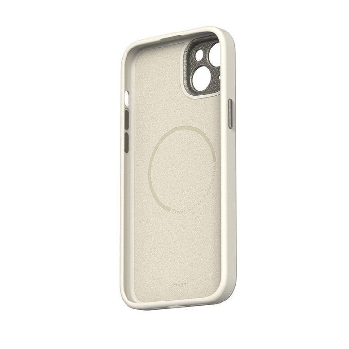 Moshi Napa MagSafe dėklas iPhone 15 Plus, Eggnog White