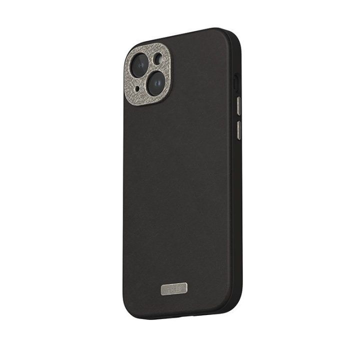 Dėklas iPhone 15 Plus, juodas, Moshi Napa MagSafe