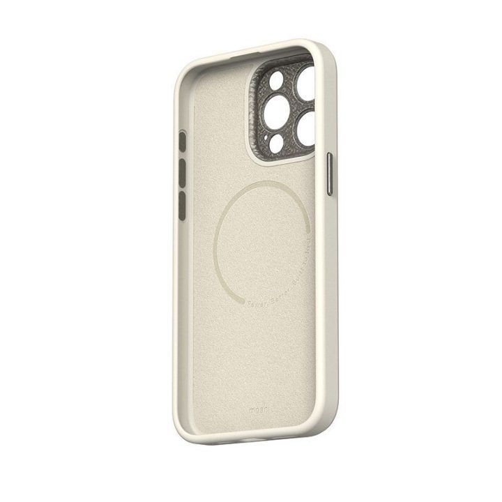 Dėklas iPhone 15 Pro Moshi Napa, baltas