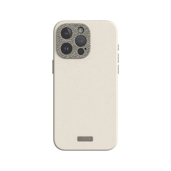 Dėklas iPhone 15 Pro Moshi Napa, baltas