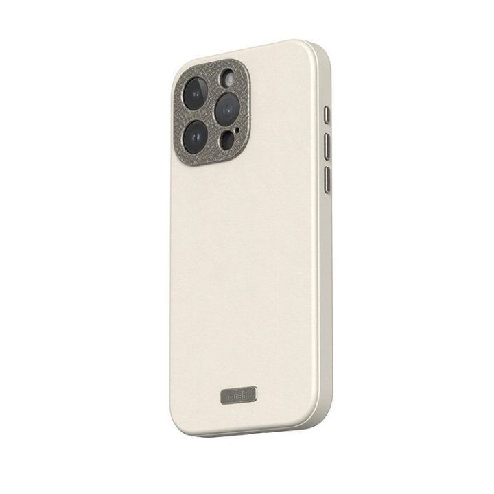 Dėklas iPhone 15 Pro Moshi Napa, baltas