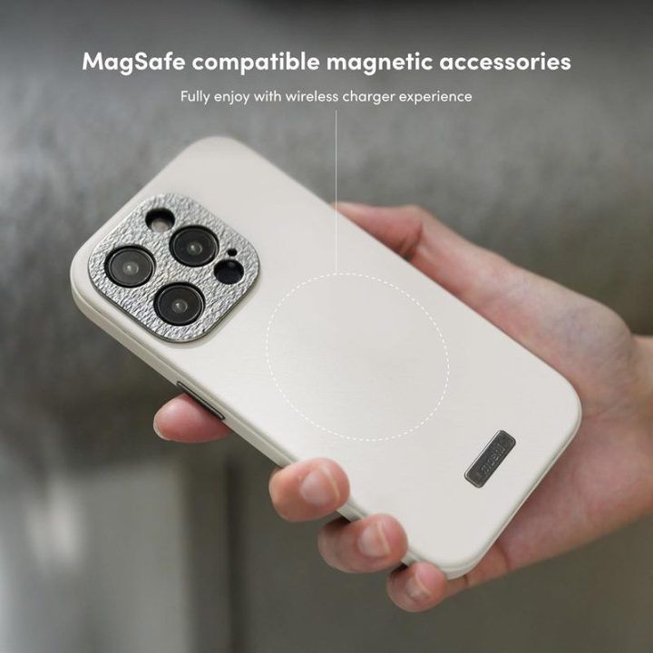 Dėklas iPhone 15 Pro Moshi Napa, baltas