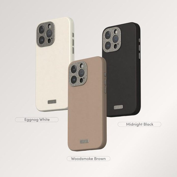 Dėklas iPhone 15 Pro Max Moshi Napa, Eggnog White