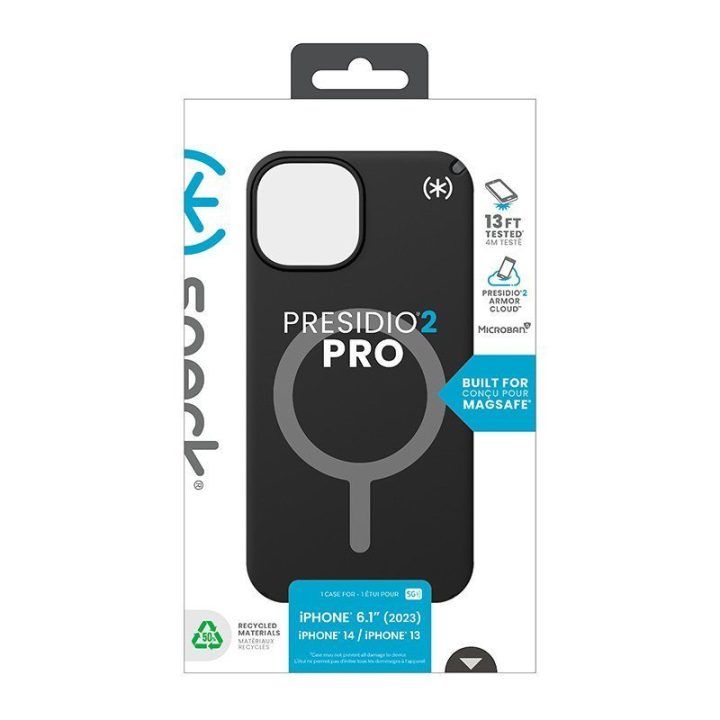 Dėklas Speck Presidio2 Pro MagSafe iPhone 17e / 16e / 15 / 14 / 13, juodas