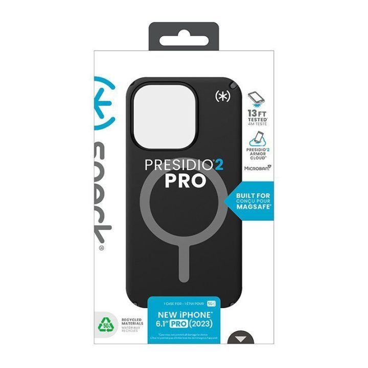 Dėklas iPhone 15 Pro Speck Presidio2 Pro MagSafe, juodas