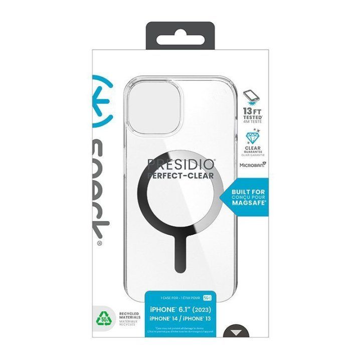Dėklas Speck Presidio Perfect-Clear MagSafe iPhone 17e/16e/15/14/13