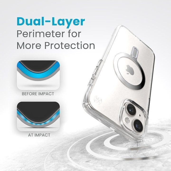 Permatomas dėklas Speck Presidio Perfect-Clear ClickLock MagSafe iPhone 15 Plus / 14 Plus