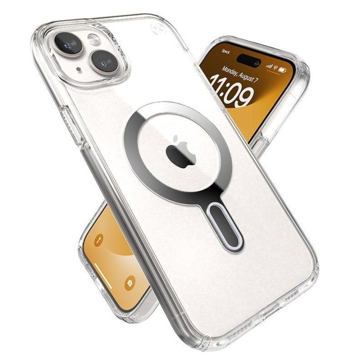 Permatomas dėklas Speck Presidio Perfect-Clear ClickLock MagSafe iPhone 15 Plus / 14 Plus