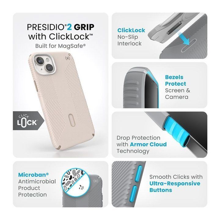 Dėklas iPhone 15 Plus / 14 Plus Speck Presidio2 Grip, rudas