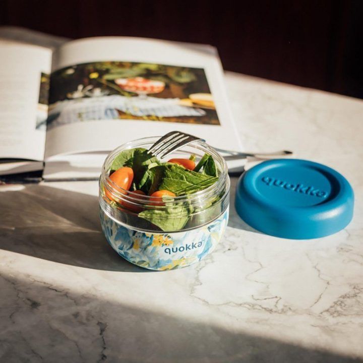 Maisto indelis 500 ml, mėlynas, Quokka Bubble Food Jar