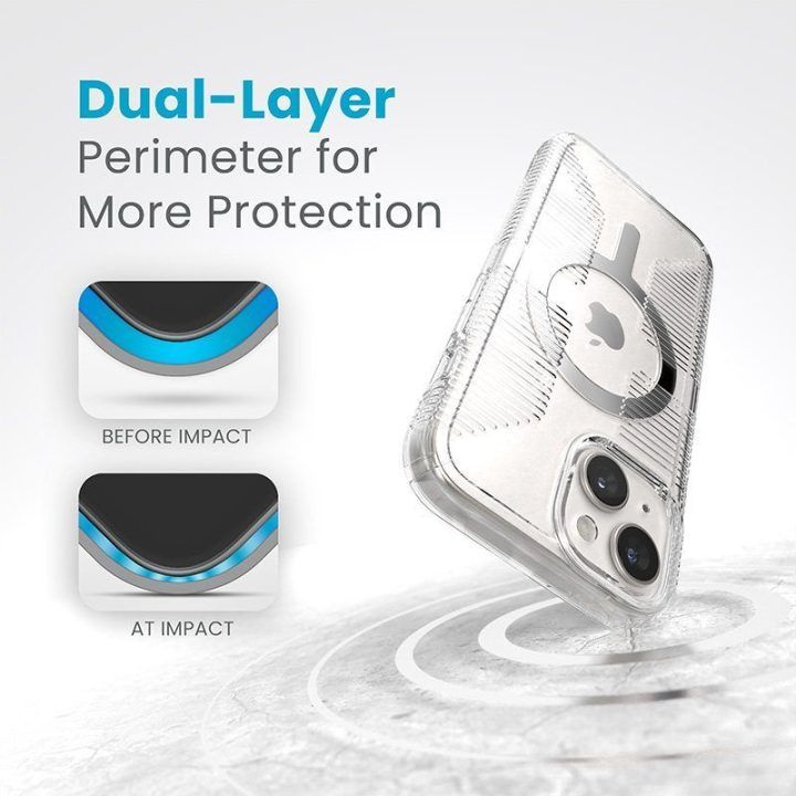 Permatomas dėklas iPhone 17e / 16e / 15 / 14 / 13 Speck Gemshell Grip