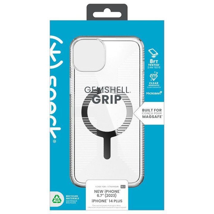 Permatomas dėklas iPhone 15 Plus / 14 Plus Speck Gemshell Grip MagSafe