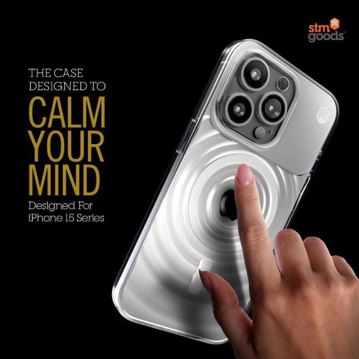 Permatomas dėklas iPhone 15 STM Reawaken Ripple MagSafe