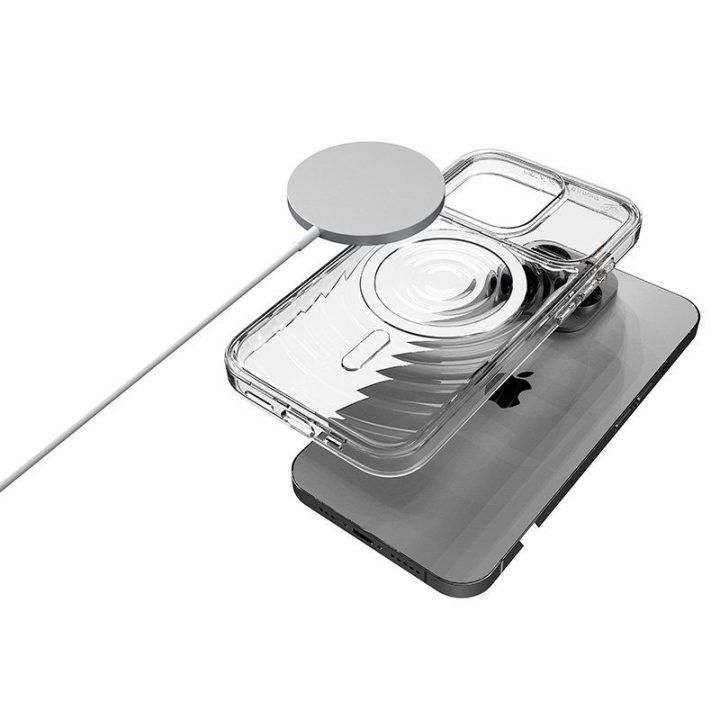 Permatomas dėklas iPhone 15 Pro STM Reawaken Ripple MagSafe