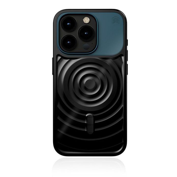 Dėklas iPhone 15 Pro Max, juodas, STM Reawaken Ripple MagSafe