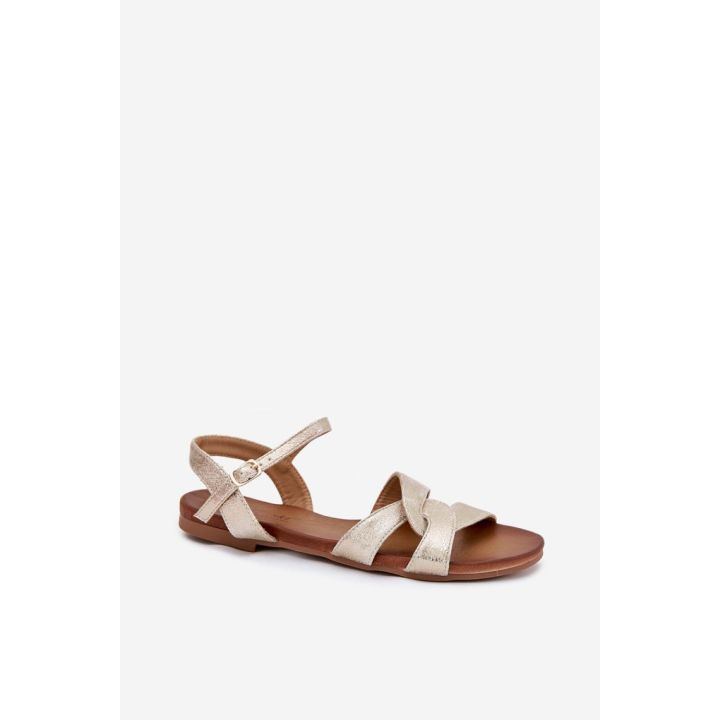 Auksinės basutės su dirželiu Step in style