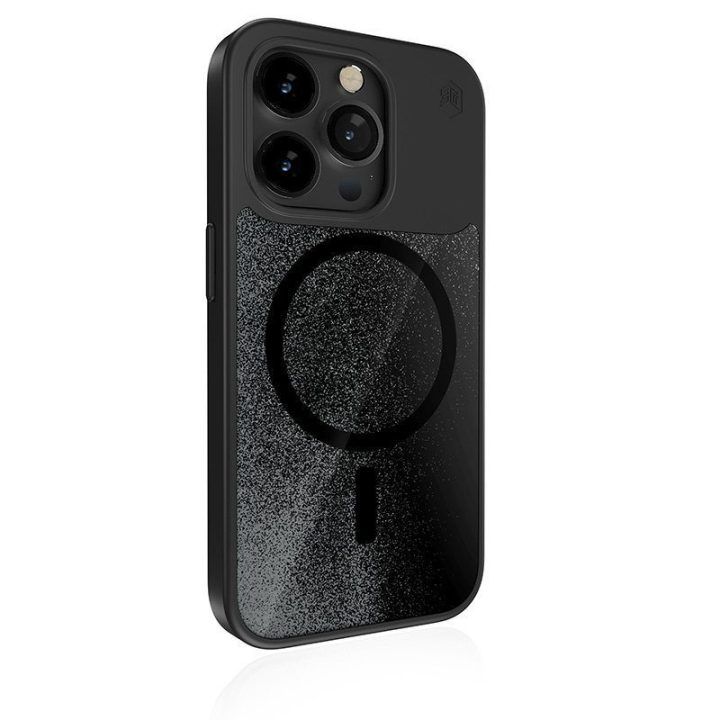 Dėklas iPhone 15 STM Relax Sand MagSafe, juodas