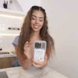 STM Relax Sand MagSafe dėklas iPhone 15 Pro, permatomas baltas