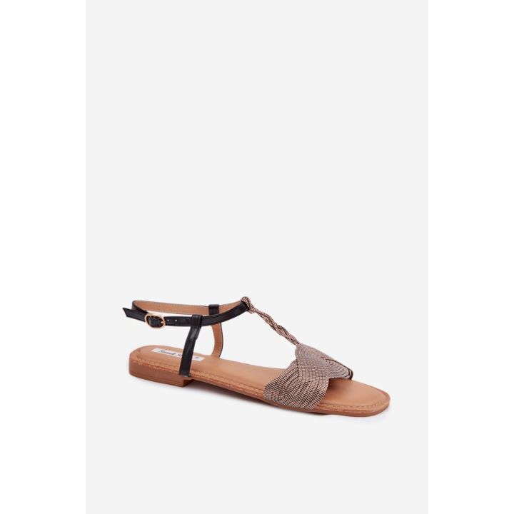 Moteriškos basutės su juodais dirželiais Step in style