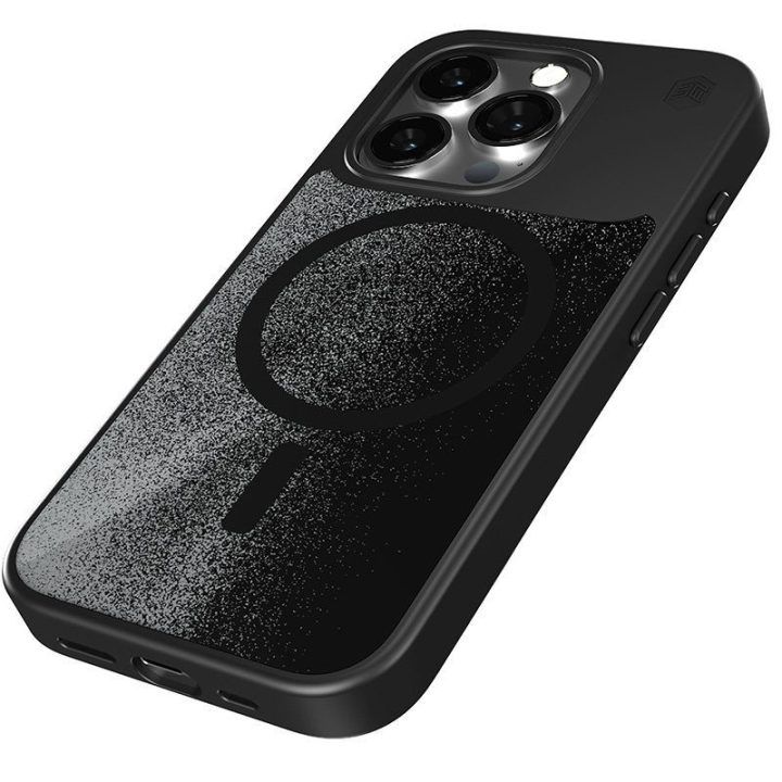 Dėklas iPhone 15 Pro STM Relax Sand, juodas/pilkas