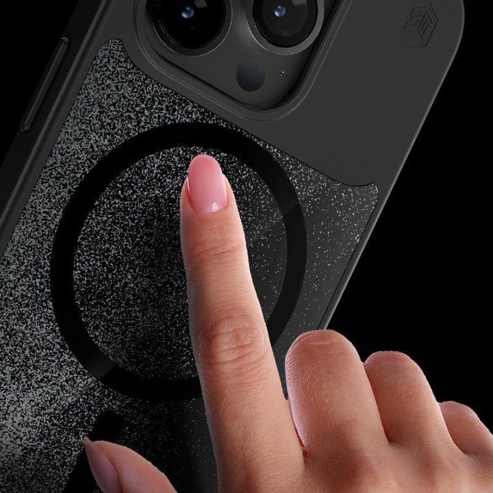 Dėklas iPhone 15 Pro STM Relax Sand, juodas/pilkas
