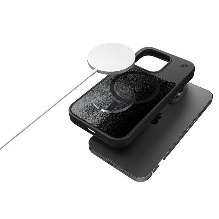 Dėklas iPhone 15 Pro Max, juodas/pilkas, STM Relax Sand MagSafe
