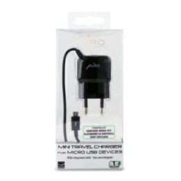 PURO mini kelioninis įkroviklis su „Micro USB“ laidu, juodas