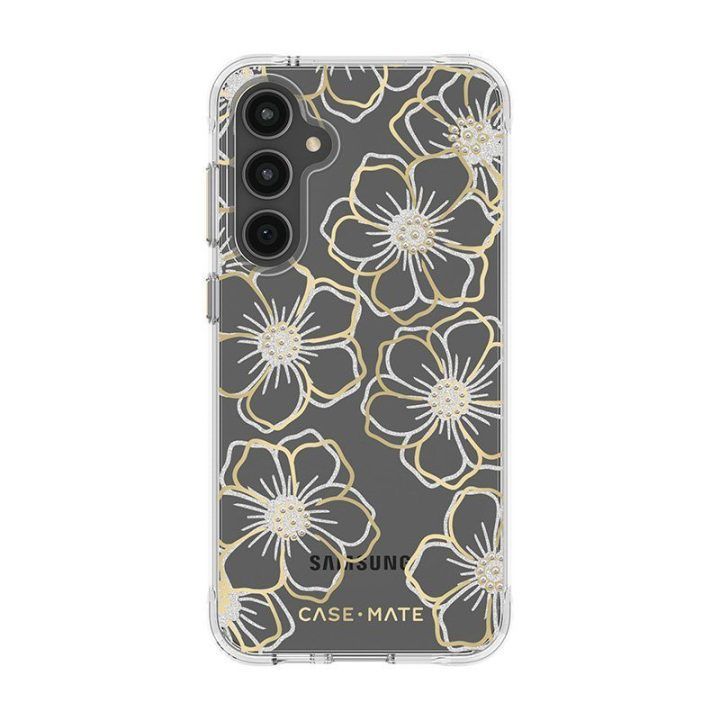 Dėklas Case-Mate Floral Gems Samsung Galaxy S23 FE 5G, auksinis