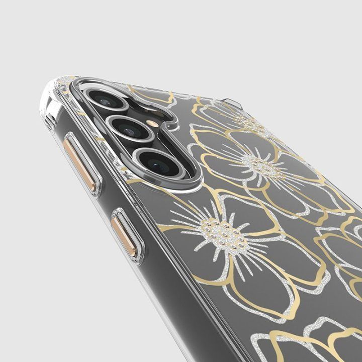 Dėklas Case-Mate Floral Gems Samsung Galaxy S23 FE 5G, auksinis