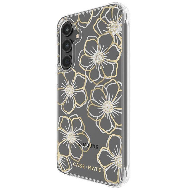 Dėklas Case-Mate Floral Gems Samsung Galaxy S23 FE 5G, auksinis