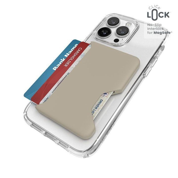 Speck ClickLock Wallet For MagSafe dėklas su pinigine, Pale Oak