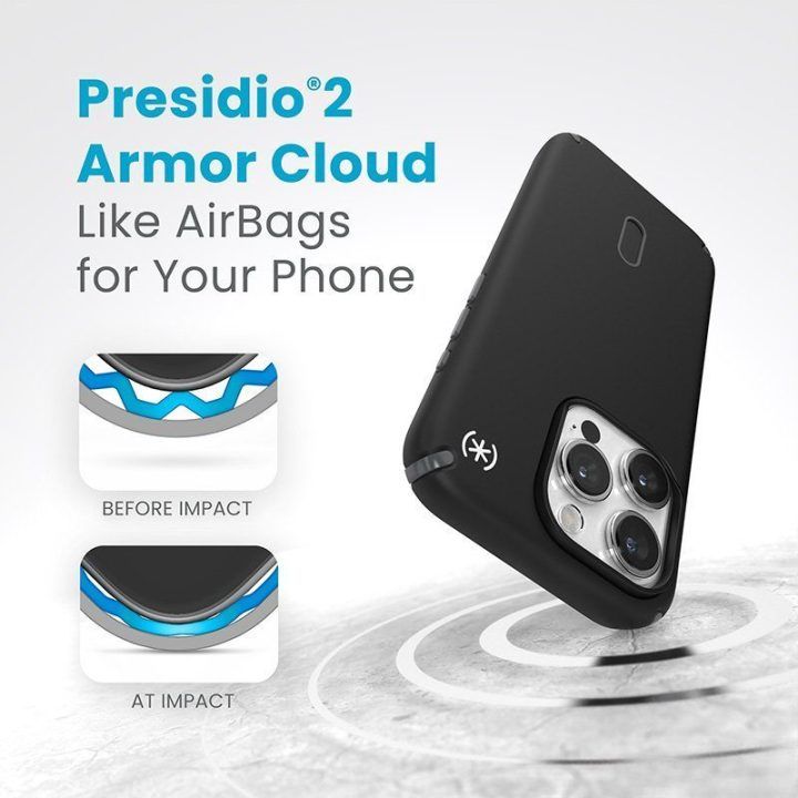Dėklas iPhone 15 Pro Speck Presidio2 Pro, juodas