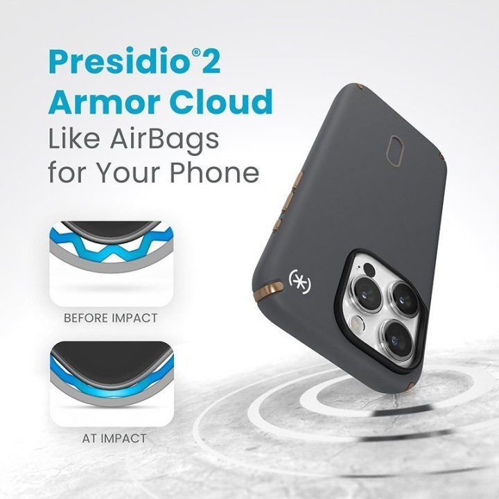 Dėklas iPhone 15 Pro Speck Presidio2 Pro Charcoal Gray