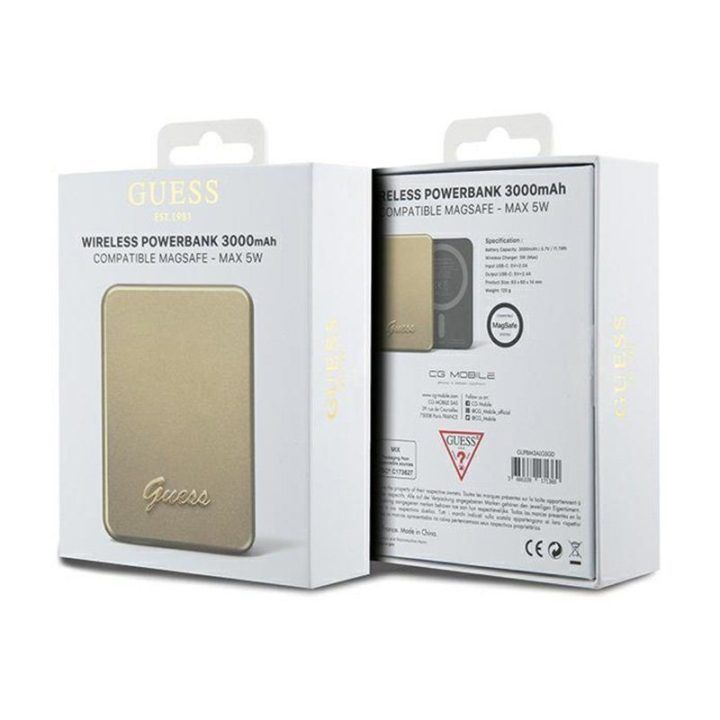 Guess išorinė baterija 3000 mAh 5 W, aukso spalvos