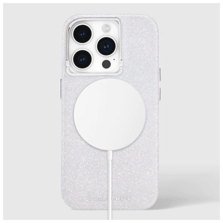 Dėklas iPhone 15 Pro Case-Mate Shimmer, sidabrinis