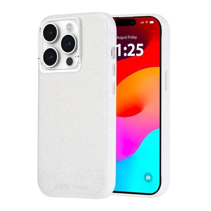 Dėklas iPhone 15 Pro Case-Mate Shimmer, sidabrinis